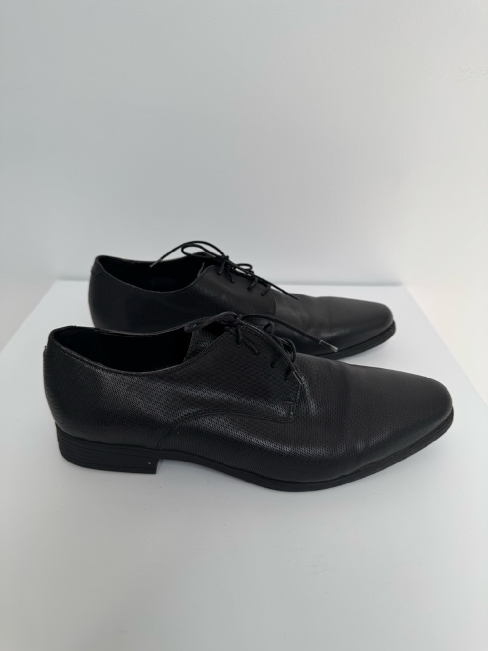 Zara Man Textured Black Dress Shoes,‎ Size EU 43